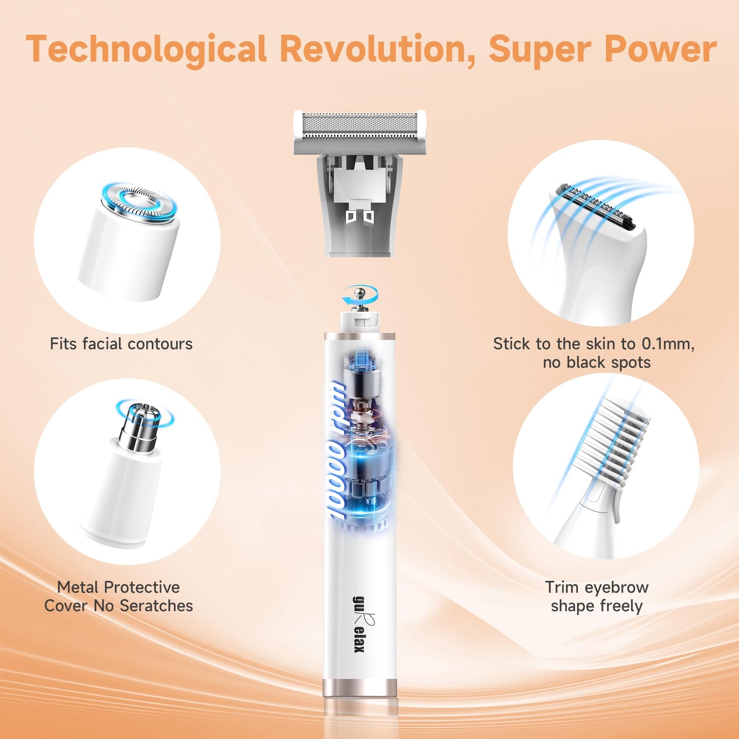 Electric Razor for Women, 5-in-1 Bikini & Body Trimmer, Waterproof Shaver
