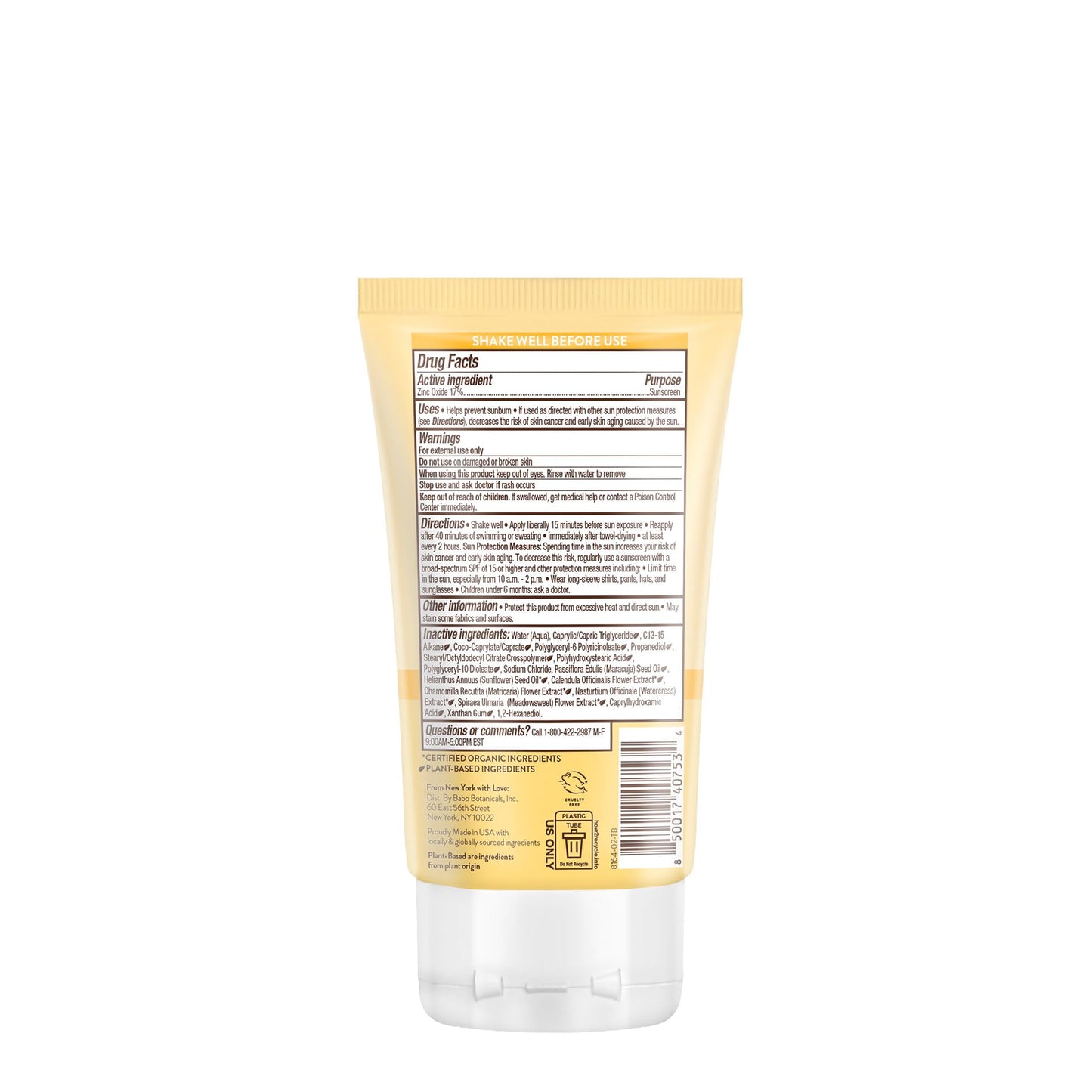 Babo Botanicals Hydrating Milk Mineral Sunscreen SPF 30 with Dewy Finish – Lightweight Zinc Oxide Daily Face Sunscreen for Sensitive Skin – EWG Verified – Broad Spectrum UVA/UVB Protection