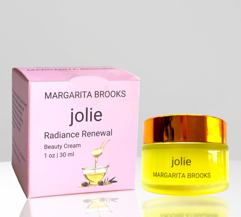 Jolie Radiance Renewal Beauty Cream - 100% Organic Olive Oil-Based Moisturizer | Deep Hydration & Glow | Clean Beauty, Vegan & Natural Skincare | Anti-Aging | Promotes Collagen (1 oz, Rosemary)