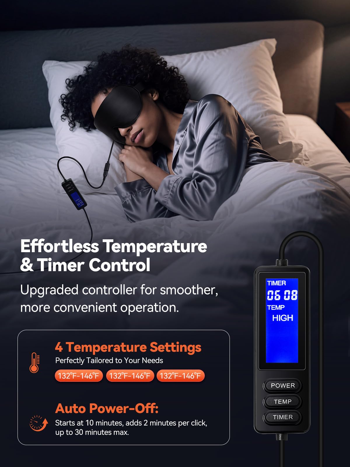 USB Heated Eye Mask for Dry Eyes & Tired Eyes, Warm Compress Therapy with Adjustable Heat & Timer – Soft Relaxation Mask for Puffiness, Dark Circles, Sleep & Eye Strain Relief