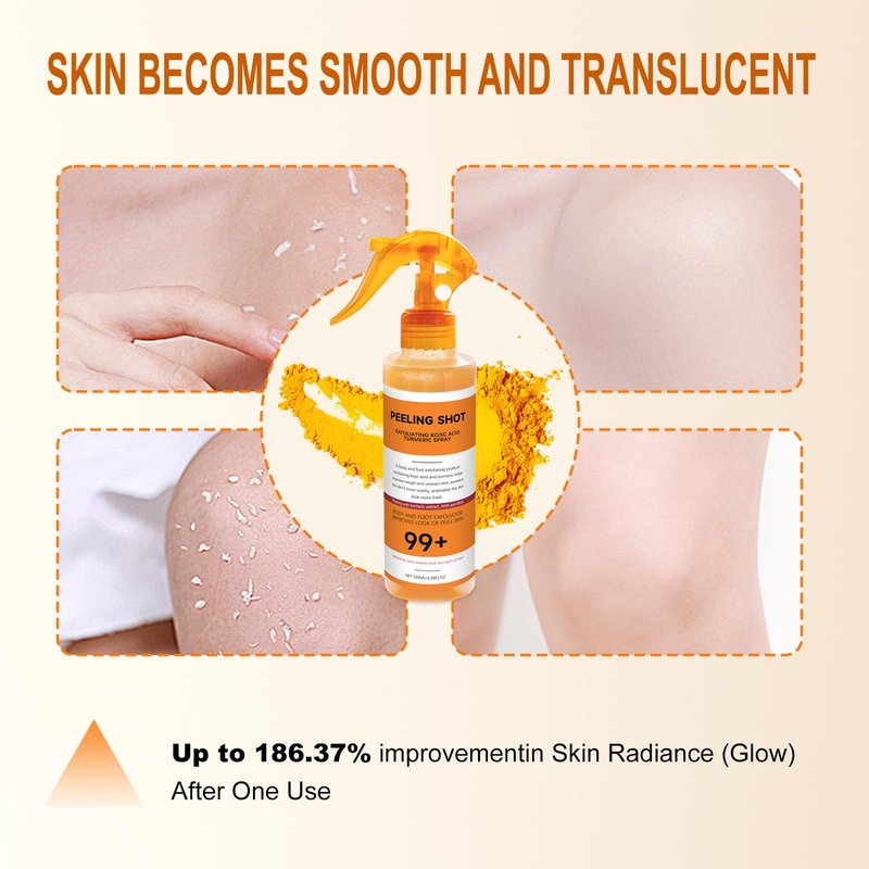Body Keratin Care Kojic,Turmeric Spray Gentle Exfoliating,Renewing Serum Nurtures Your Delicate Skin Suitable for All Skin Types 200ml