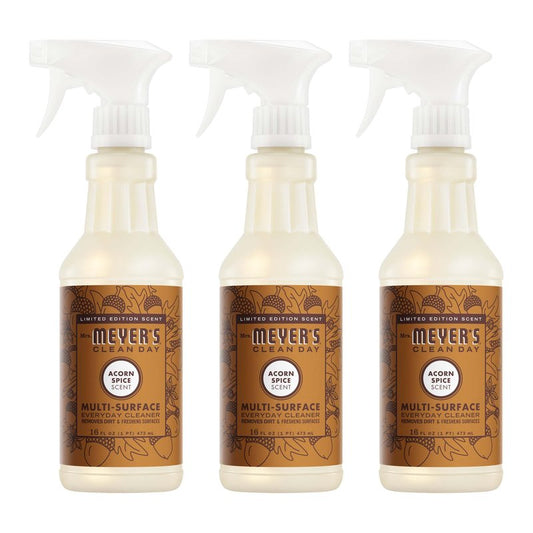MRS. MEYER'S CLEAN DAY Multi-Surface Everyday Cleaner, Acorn Spice Scent, 16 Fl Oz Bottle - 3 Pack