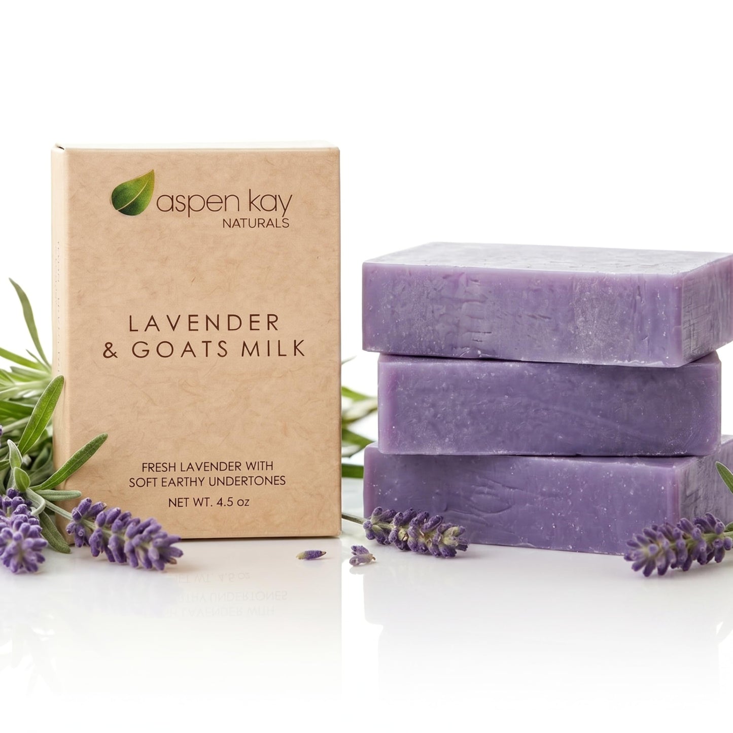 Aspen Kay Naturals Lavender and Goats Milk Soap Bar. Natural Lavender Soap with Organic Shea Butter & Pure Essential Oils. Gentle for Face and Body. For Men, Women & Teens. Handmade in USA. (3 pack)