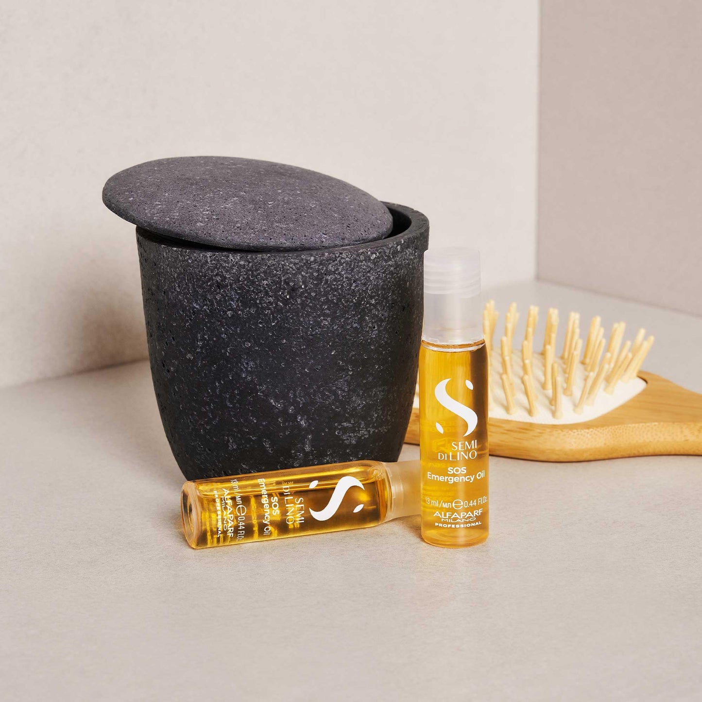 Alfaparf Milano Semi di Lino Reconstruction Reparative SOS Emergency Hair Oil and Anti-Breakage Fluid Set for Damaged Hair - Hair Breakage Treatment for Strengthening & Repairing Damaged Hair - Vegan