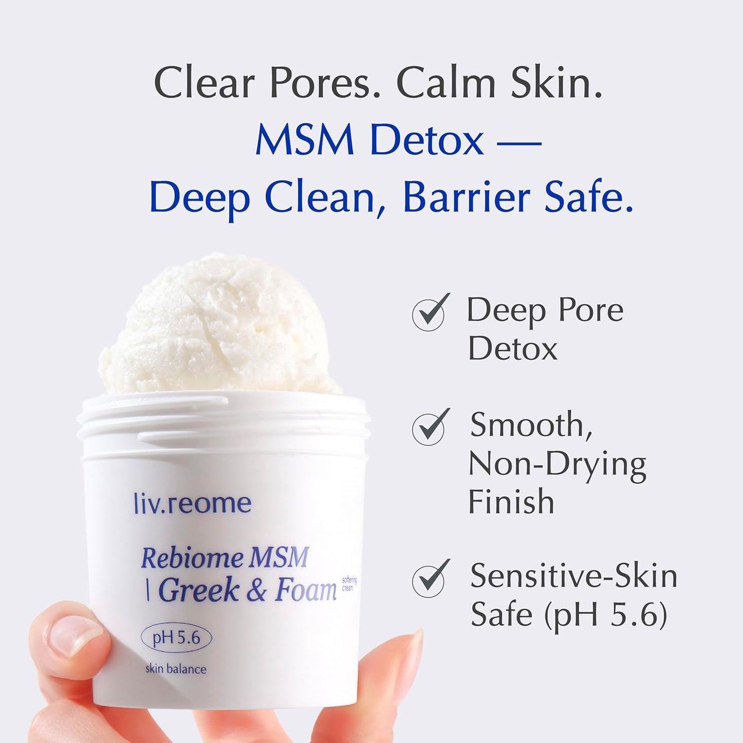 MSM Sulfur Deep Pore Cleanser | Low pH Face Wash for Sensitive Skin - Pore Reset Formula