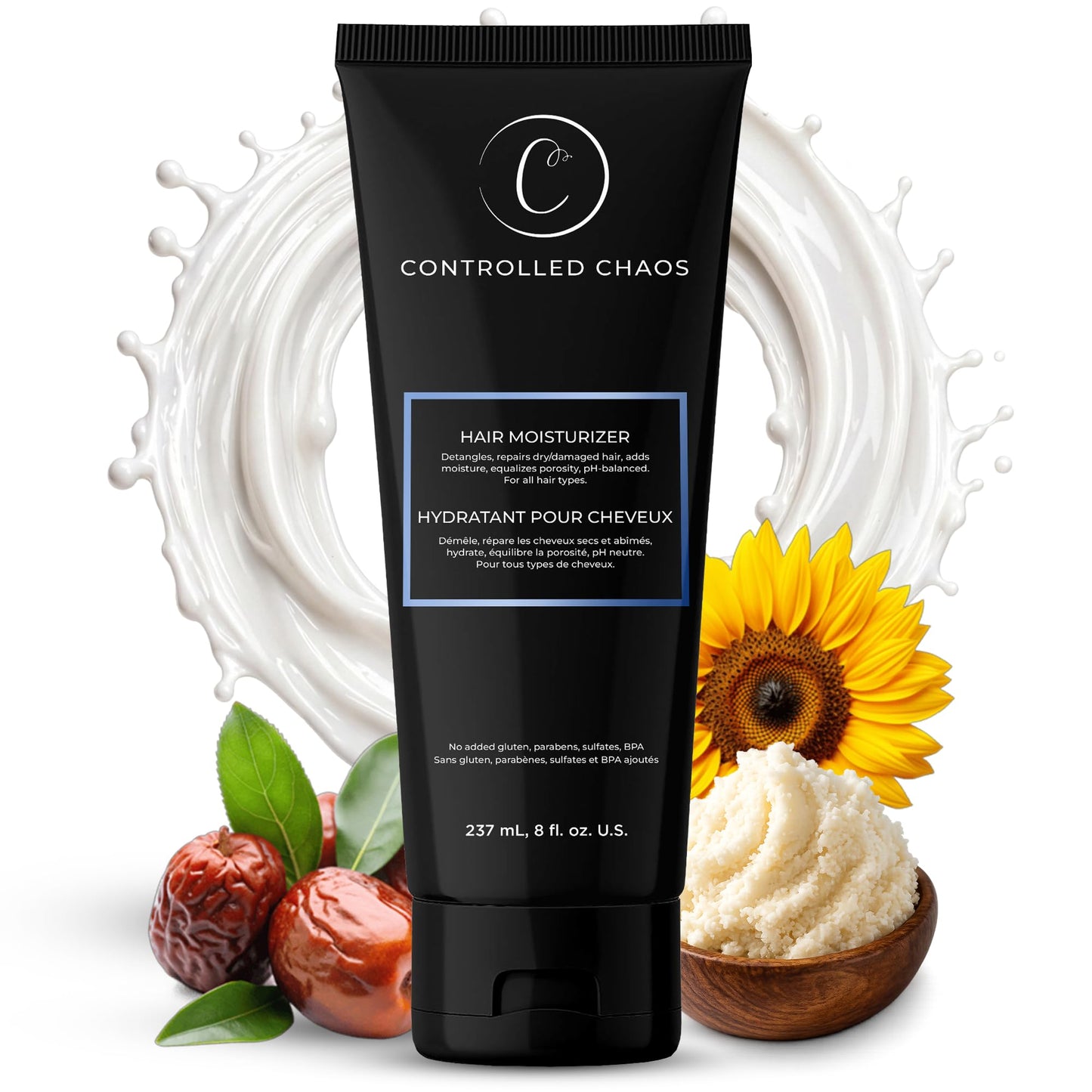 Controlled Chaos Hair Moisturizer for Curly Hair - Paraben & Sulfate Free, Moisturizes & Defines Extra Dry, Wavy, Coily & Coarse Hair - 8 oz