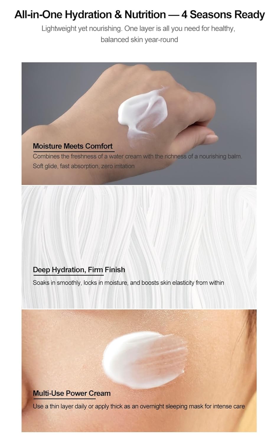 Moisture Cream - Lightweight K-Beauty Face Cream for Hydration | 50ml Daily Moisturizer for Makeup Prep