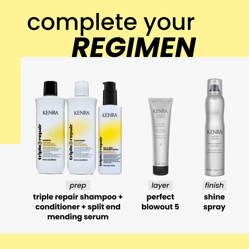 Kenra Professional Triple Repair Shampoo | Targets & Repairs Weak or Broken Bonds | Split Ends | Damaged Hair | Bond Builder | Sulfate-Free | 10.1 fl. oz.