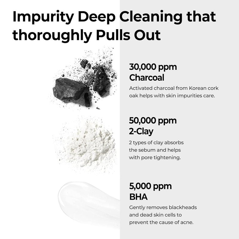 SOME BY MI Charcoal BHA Pore Clay Bubble Mask - Exfoliating Face Wash & Salicylic Acid Cleanser | 4.23oz, 120g