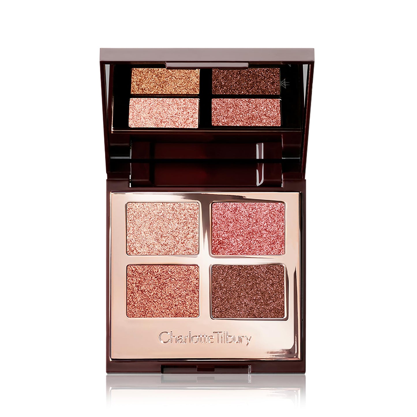 Charlotte Tilbury Luxury Palette Eyeshadow - Shimmer, Metallic & Satin Matte Eyeshadow Quad with a Rich Powder Formula - Includes 4 Complementary Shades - Pillow Talk