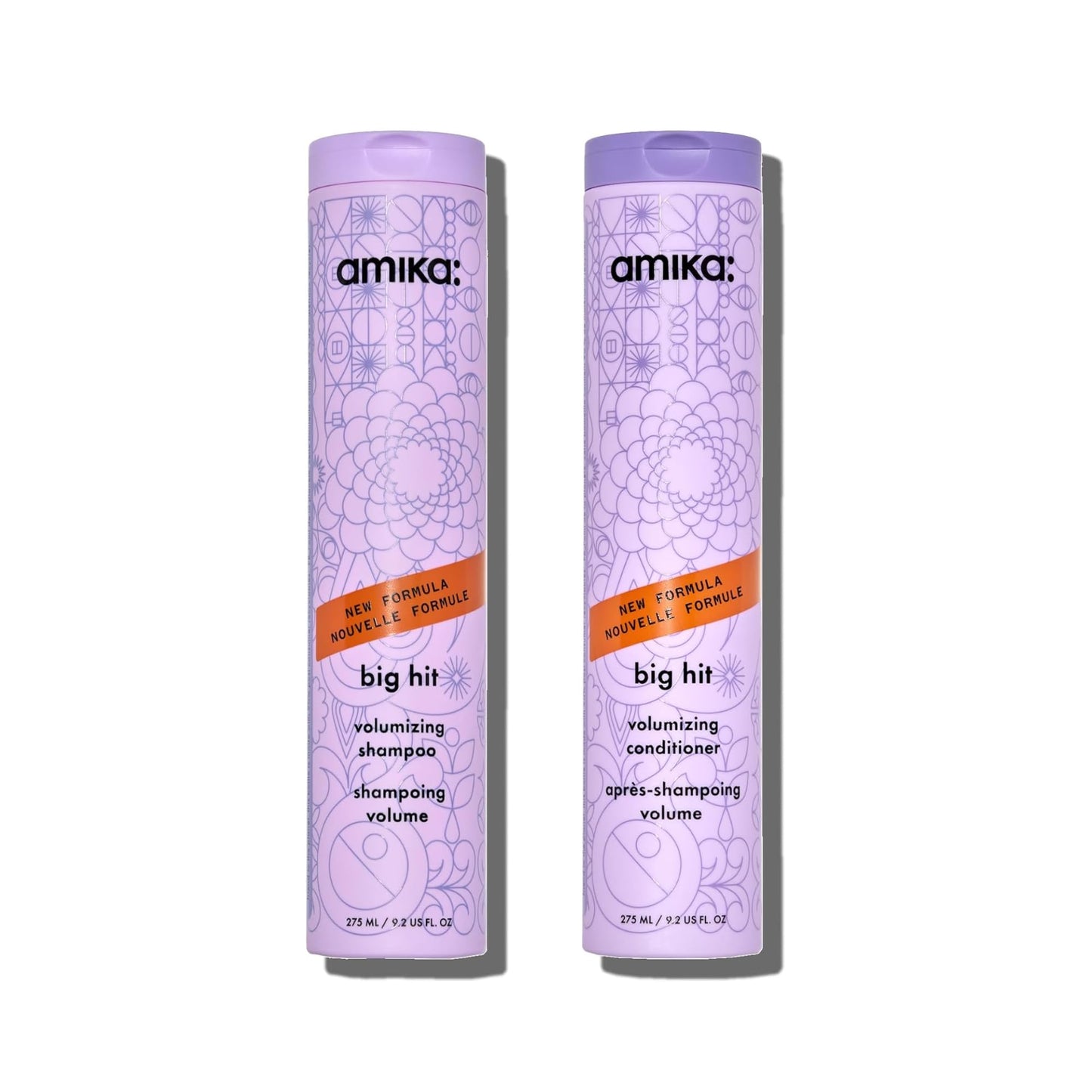 Amika big hit volumizing shampoo + conditioner bundle, 275ml
