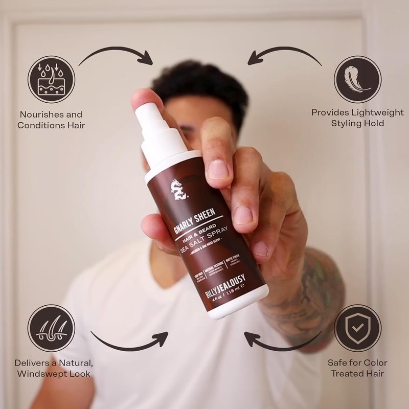 Billy Jealousy Sea Salt Spray - Texturizing & Volumizing Hair Spray for All Hair Types | 4 oz