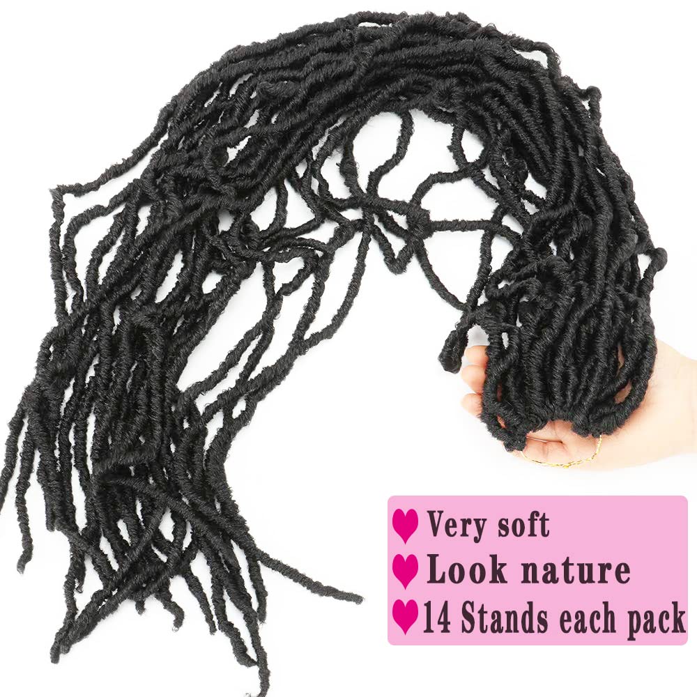 Soft Locs Crochet Hair - 36 Inch Super Long Goddess Faux Locs | 6 Packs Curly Wave Braid #1B