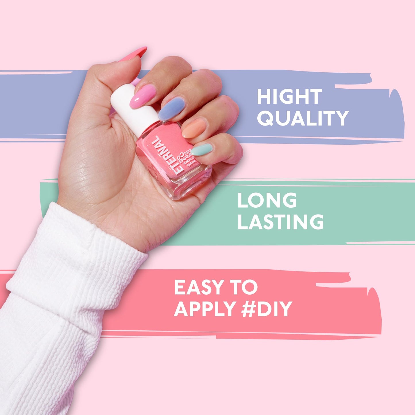 Eternal Pastel Nail Polish Sets for Women (CANDY PASTELS) - Pastel Nail Polish Set for Girls - Long Lasting & Quick Dry Nail Polish Set for Home DIY Manicure Pedicure - Made in USA, 13.5mL (Set of 5)