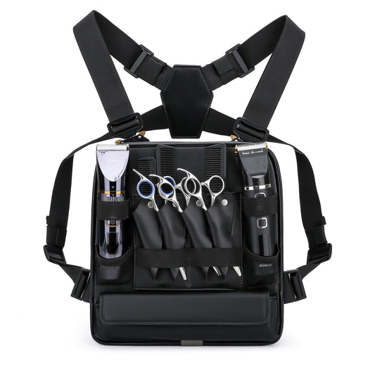 Muserise Leather Fashionable & Functional Chest Rig Bag for Barbers, Stylish Haircut Tools Storage Chest Bag for Barber (Olive)