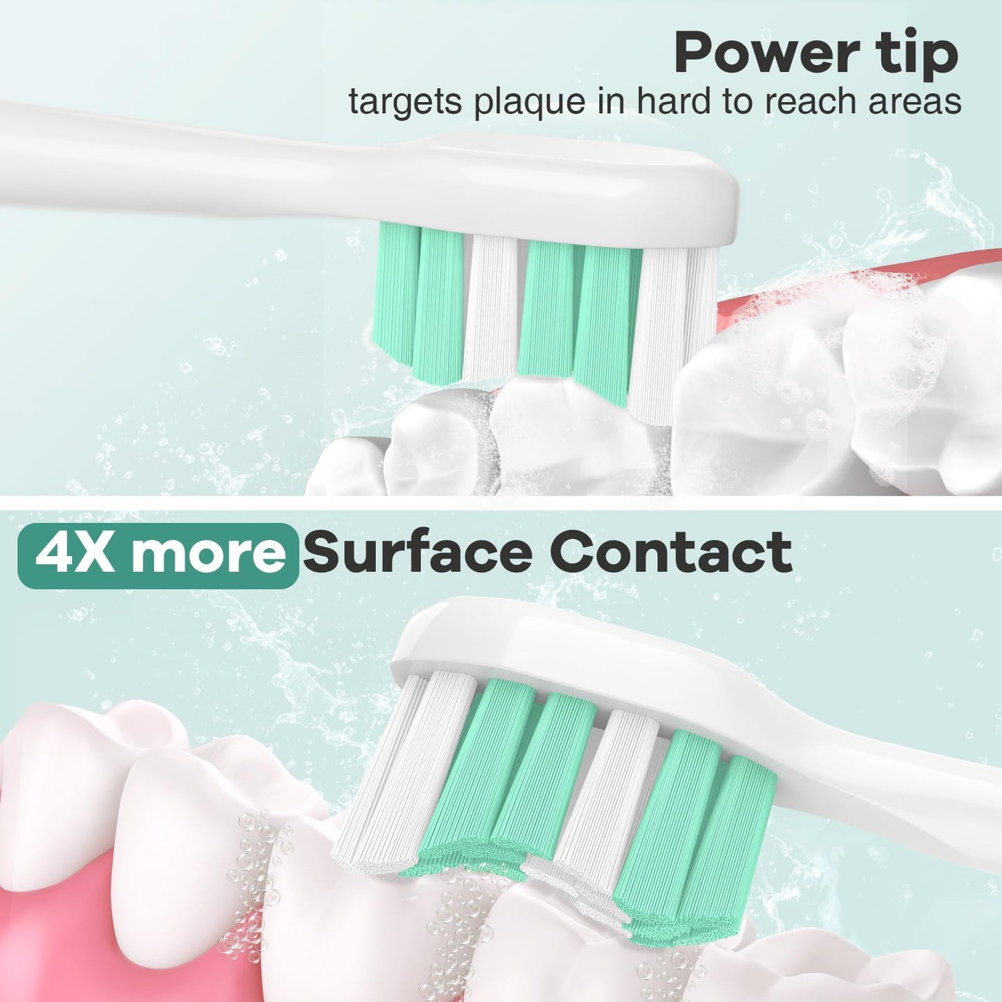 Aoremon Toothbrush Replacement Heads for Philips Sonicare C2 Plaque Control, 10 PCS Compatible with Philips Sonicare Click-on Electric Toothbrush Handles, Medium Firm Dupont Bristles