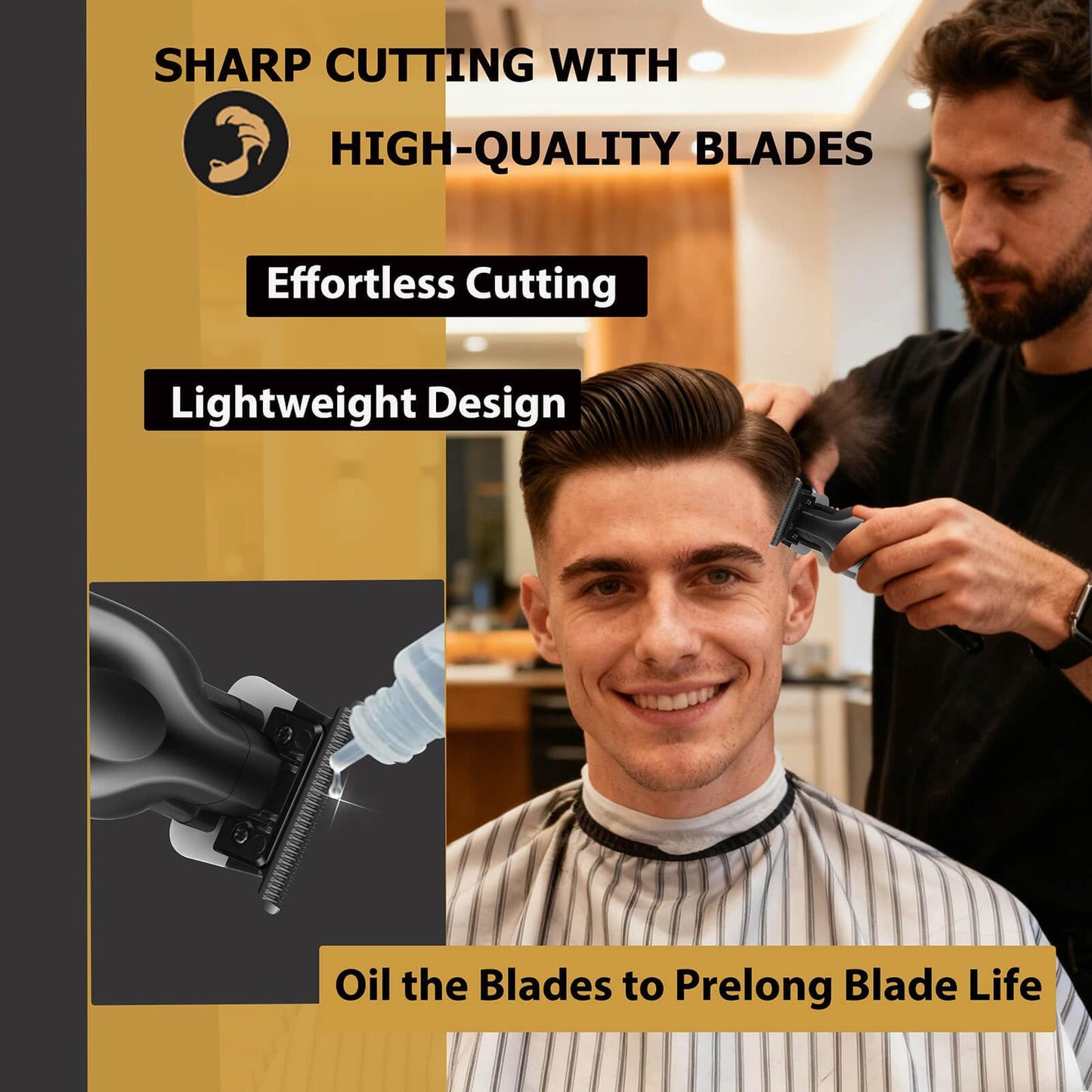 KEMEI PG2299 Hair Trimmer for Men with Charging Dock, Professional Cordless T-Blade Clippers for Edging & Lining, Barber Zero Gap Trimmers, USB Rechargeable Kit with Storage Base (Black)