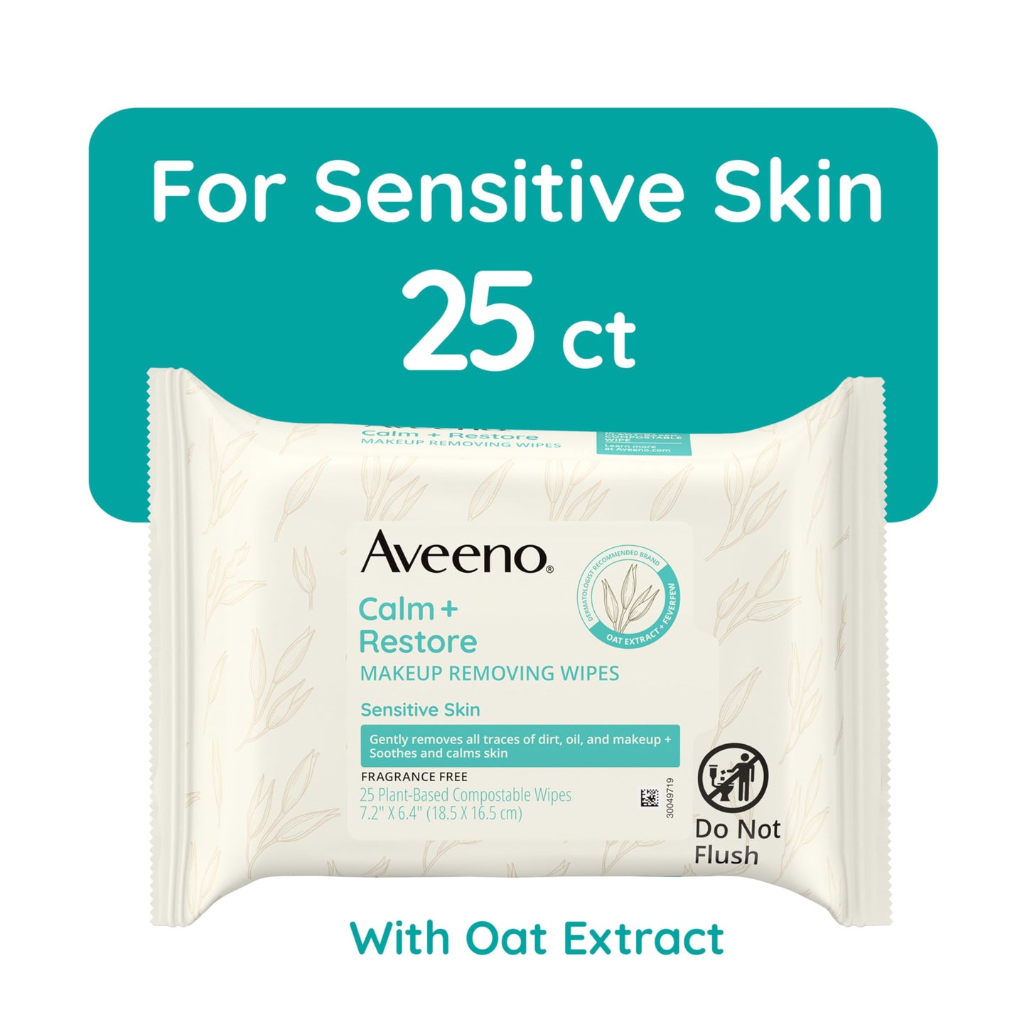 Aveeno Sensitive Skin Essentials Gift Set with Daily Moisturizing Lotion, Moisturizing Body Wash, Calm and Restore Makeup Removing Wipes and Skin Relief Repairing Hand Mask, 4 Items
