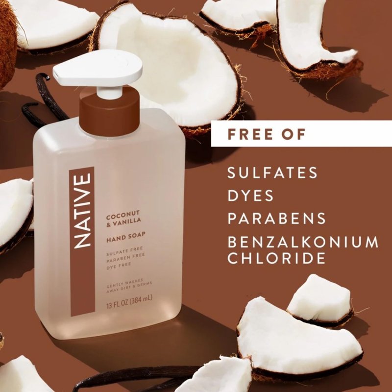 Native Hand Soap Set, Cherry & Vanilla Macaron and Coconut & Vanilla, Sulfate-Free, 13 Fl Oz, 2-Pack