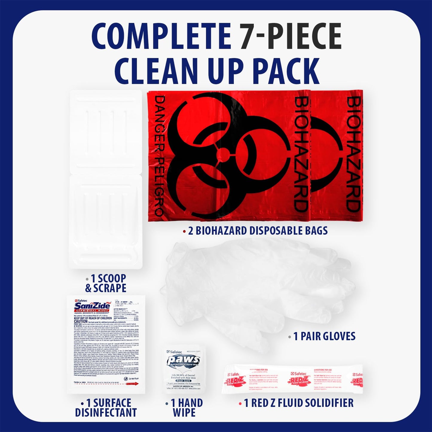 MFASCO Vomit & Bodily Fluid Clean Up Kit - Blood Spill Kits, Body Fluid Spill Kit - Comprehensive Cleanup Solution for Health Hazards and Ready First Aid Kit Spill Management