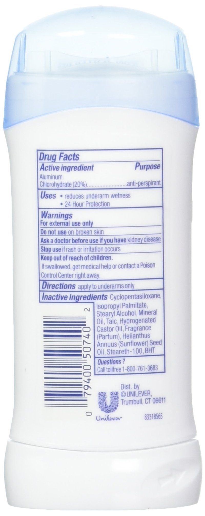 Dove Deodorant 2.6 Ounce Invisible Solid Sensitive Skin (76ml) (6 Pack)