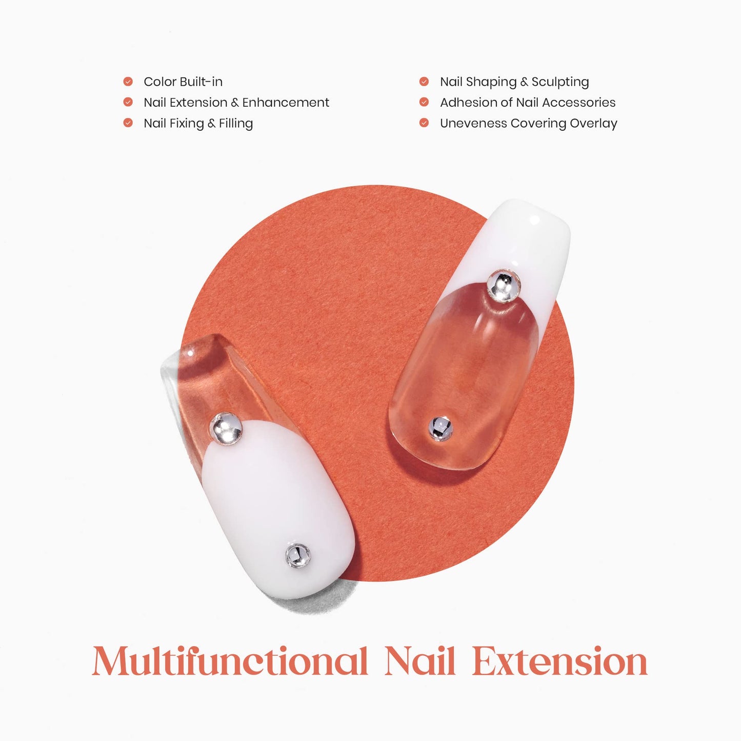 Beetles Poly Extension Gel Nail Kit Bubblegum Garden Chrome Powder Include Nail Kit for Beginners+ 8-in-1 Gel Builder for Nails