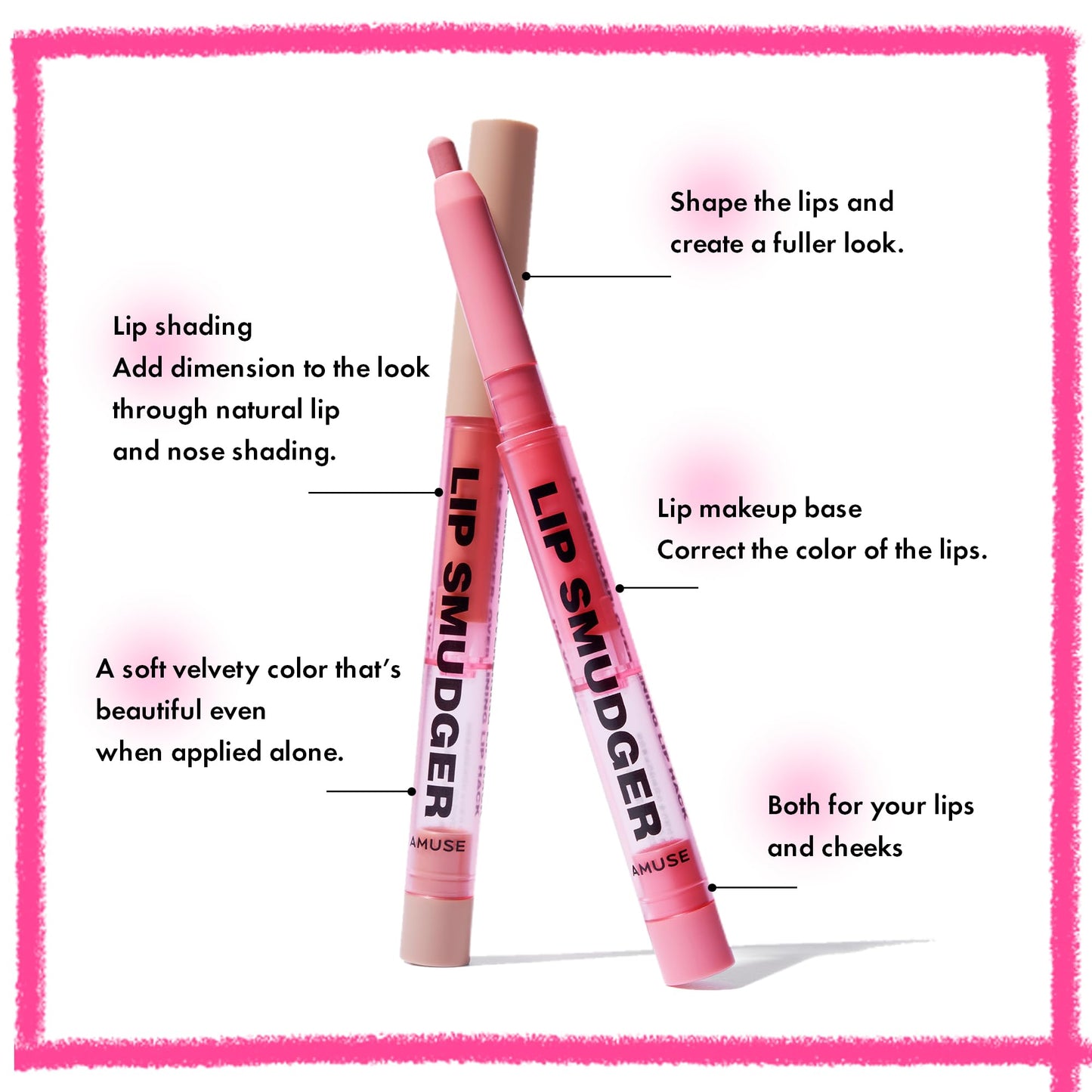 Amuse SEOUL Lip Smudger (00 SHADING) - Natural Shadow Beige, Lip Liner Pencill, Creamy Lip Crayon, Smooth Velvet Texture, Multi-Use Lipliner, Overlip Line Color, Vegan, Korean Beauty
