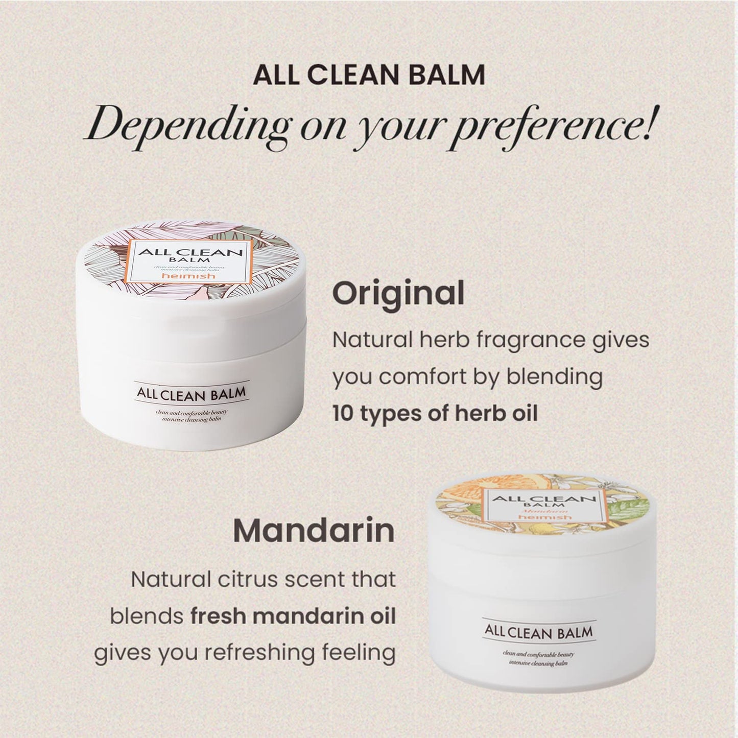 HEIMISH All Clean Balm - Korean Cleansing Balm & Waterproof Makeup Remover | Vegan, 4.0 fl. oz/120 ml, 2 Packs