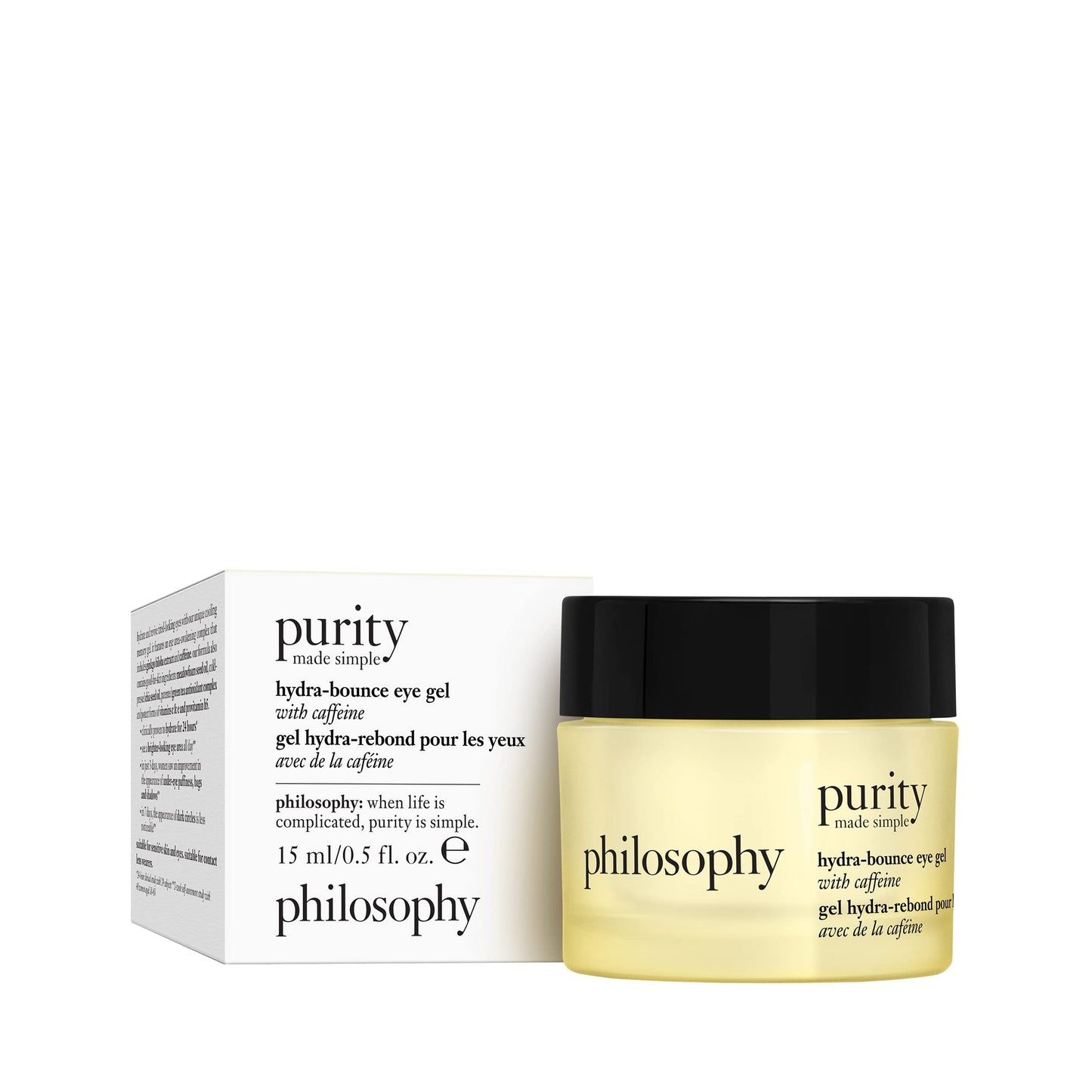 philosophy purity made simple hydra-bounce eye gel - with meadowfoam seed oil, shea butter & gingko extract – provides 24-hour hydration for brighter & smoother skin - 0.5 fl oz