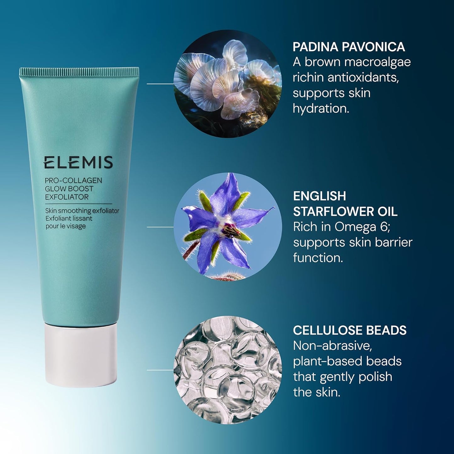 ELEMIS Pro-Collagen Glow Boost Exfoliator - Gentle Facial Scrub for Smooth, Glowing Skin | 100mL