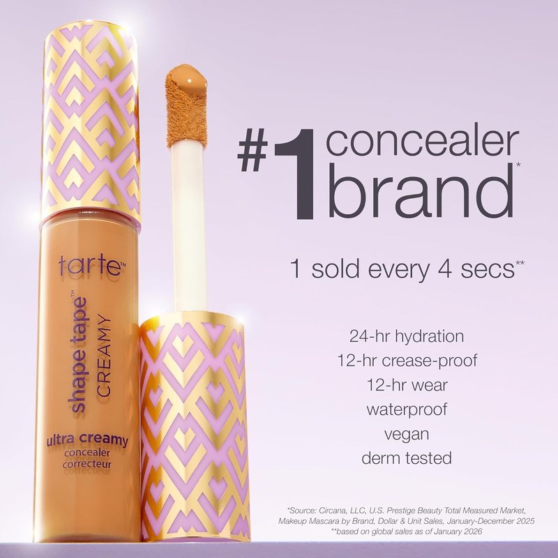 Tarte Shape Tape Concealer - Full Coverage Hydrating Makeup | 24HR Matte Finish for Redness & Fine Lines