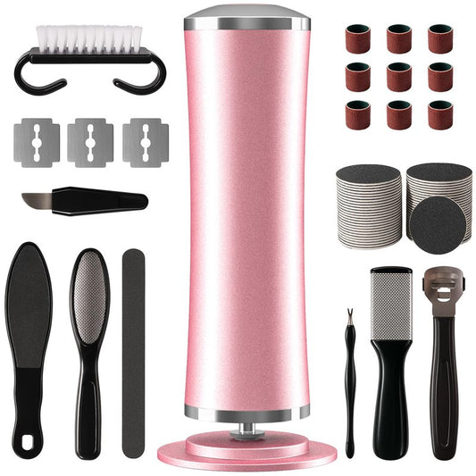 10-in-1 Electric Foot Callus Remover, Adjustable Speed Electric Callus Remover for Feet with 60 Sanding Pads, Foot Callus Remover, Heel Scraper for Cracked Heels (Rose Pink)