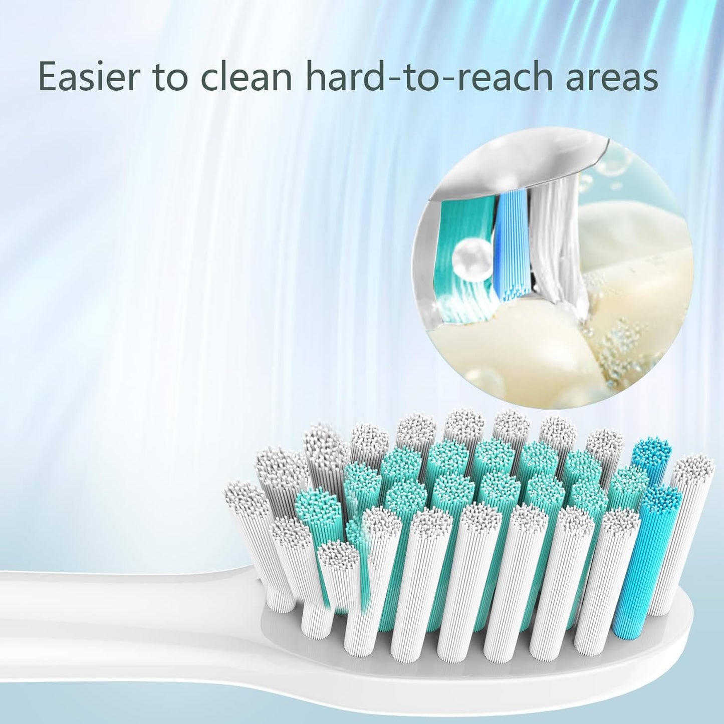 Philips Sonicare Toothbrush Replacement Heads - 8 Pack, White | Compatible with Click-On Handles 1100, 2100, 4100, 5100, 6100