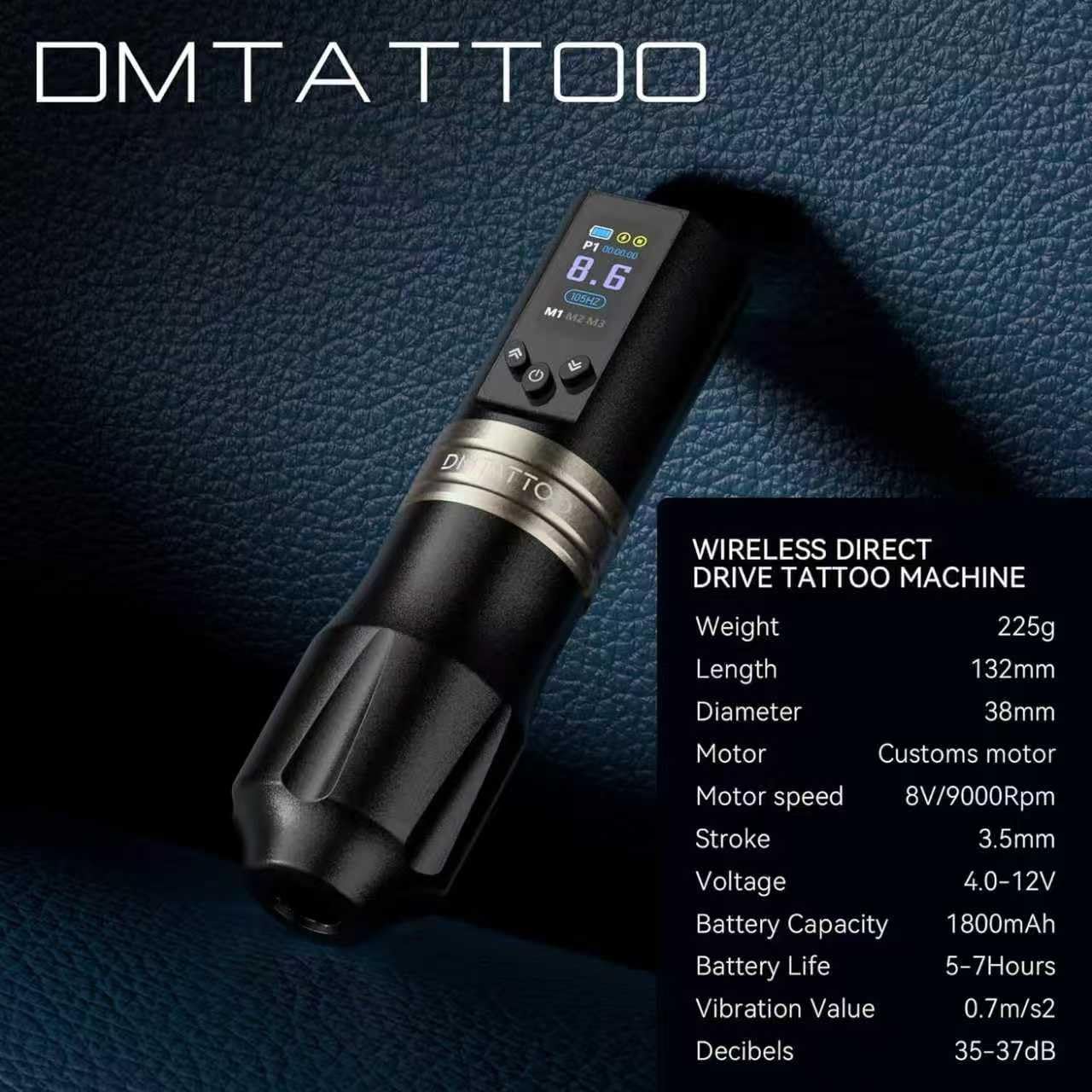 Tattoo Gun Wireless Tattoo Machine 1800mAh Batteries Complete with Tattoo Ink for Tattoo Artist Beginners