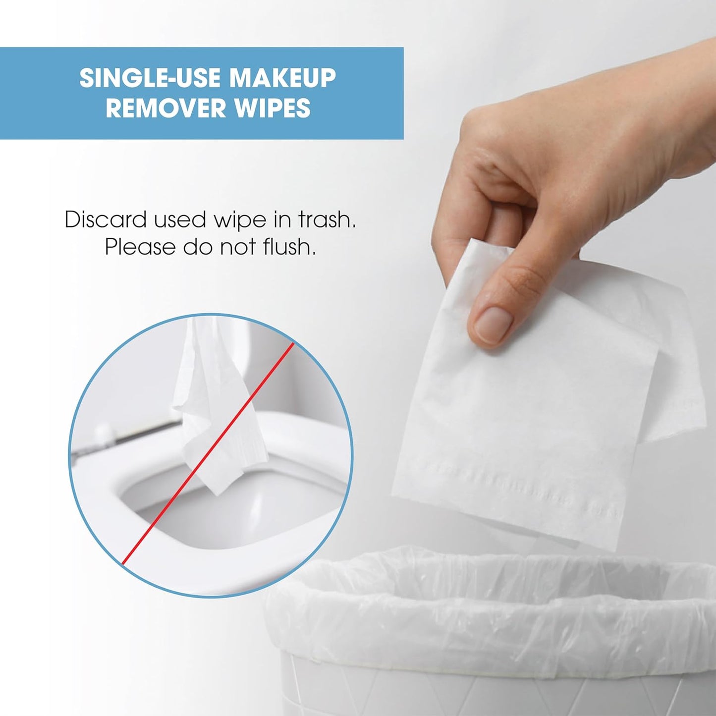 Diamond Wipes Makeup Remover - Alcohol-Free Facial Cleansing Wipes with Vitamin E | 50 Count