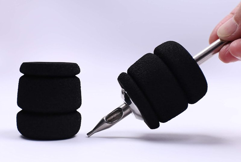 Tattoo Foam Grip Covers - 20-Pack for 1-Inch Tubes | Black Foam Comfort