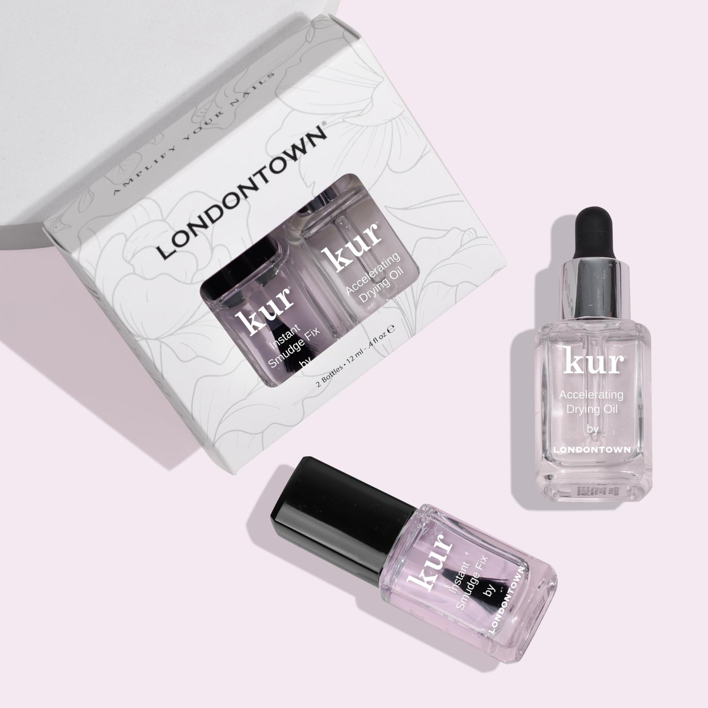 LONDONTOWN S.O.S. Salon Staples Set - Instant Smudge Fix, Accelerating Drying Oil, Smoothes and Fixes Manicures Ultra Fast Drying Set .40fl oz Each