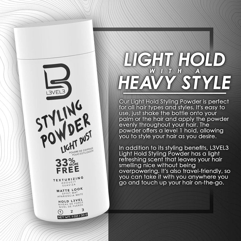Light Hold Styling Powder - Texturizing & Volumizing Hair Product - Natural Matte Finish | 30 Grams