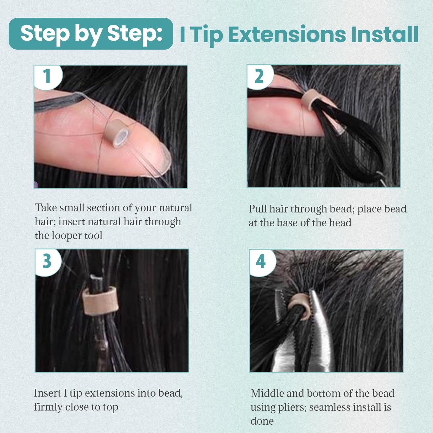 Deep Wave Human Hair Itip Extensions 22 Inch Black Curly I Tip Extensions