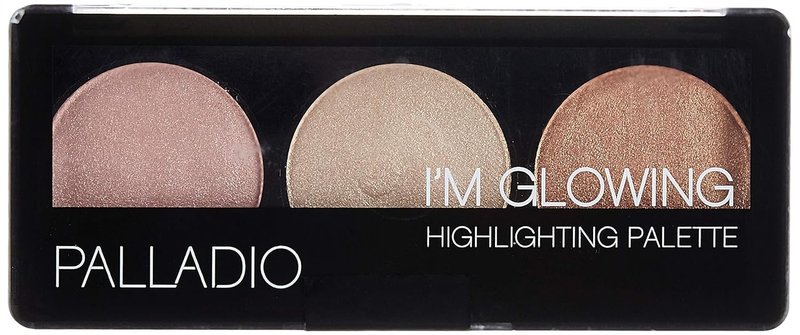 Palladio I'm Glowing Illuminating Highlighting Palette, Glow Bronzer Powder Makeup Set, High Pigmented Shimmery Colors, neutral