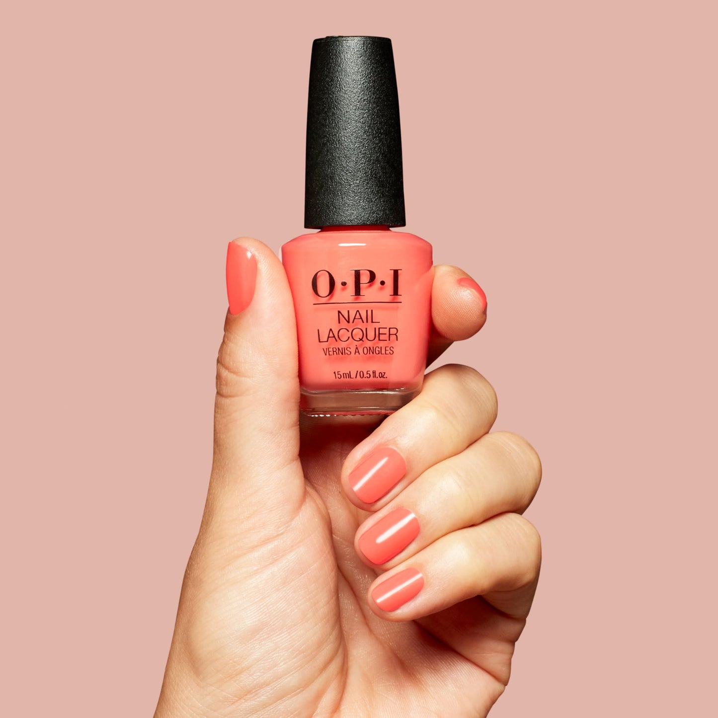 OPI Nail Lacquer Shrimp Cocktail | Opaque Medium Warm Sunset Orange Crème Chip Resistant Nail Polish | The New OPIcons Collection | Spring 2026