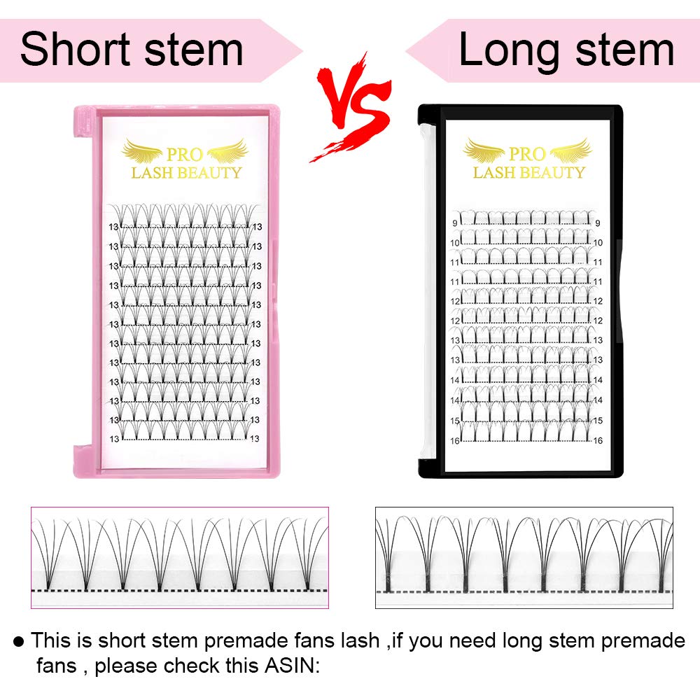 Premade Fans Eyelash Extensions 4D-C-0.10-9-15 Short Stem Premade Volume Eyelash Extensions 3D 5D 7D Volume Lash Extensions .07 .10 Pre made Lash Fans C D Curl 9-15 MIX(4D-C-0.10,9-15mix)