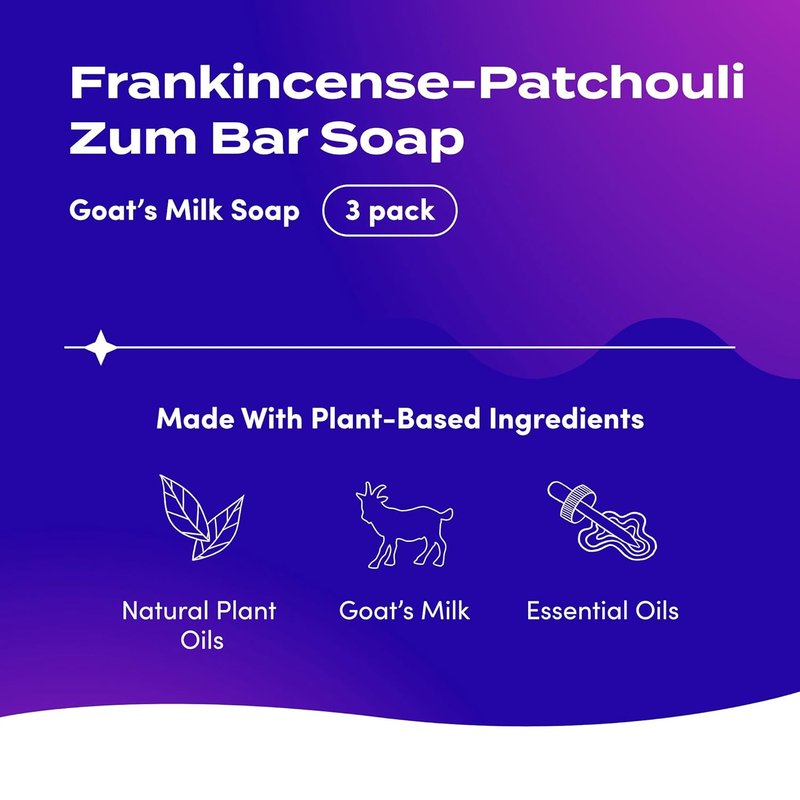 Indigo Wild Goat's Milk Soap Bar - Natural Hand & Body Soap with Essential Oils | 3 oz (6 Pack) - Lemongrass, Lavender-Mint, Patchouli & More