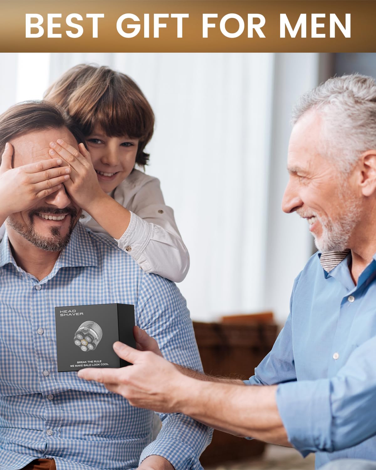 Head Shavers for Men, 2025 Upgraded 6D Flexible Head Shavers for Bald Men, IPX8 Waterproof, Wet/Dry Electric Shaver, Rotary Shaver with LED Display, USB-C Bald Razor with Travel Lock, Black&Grey