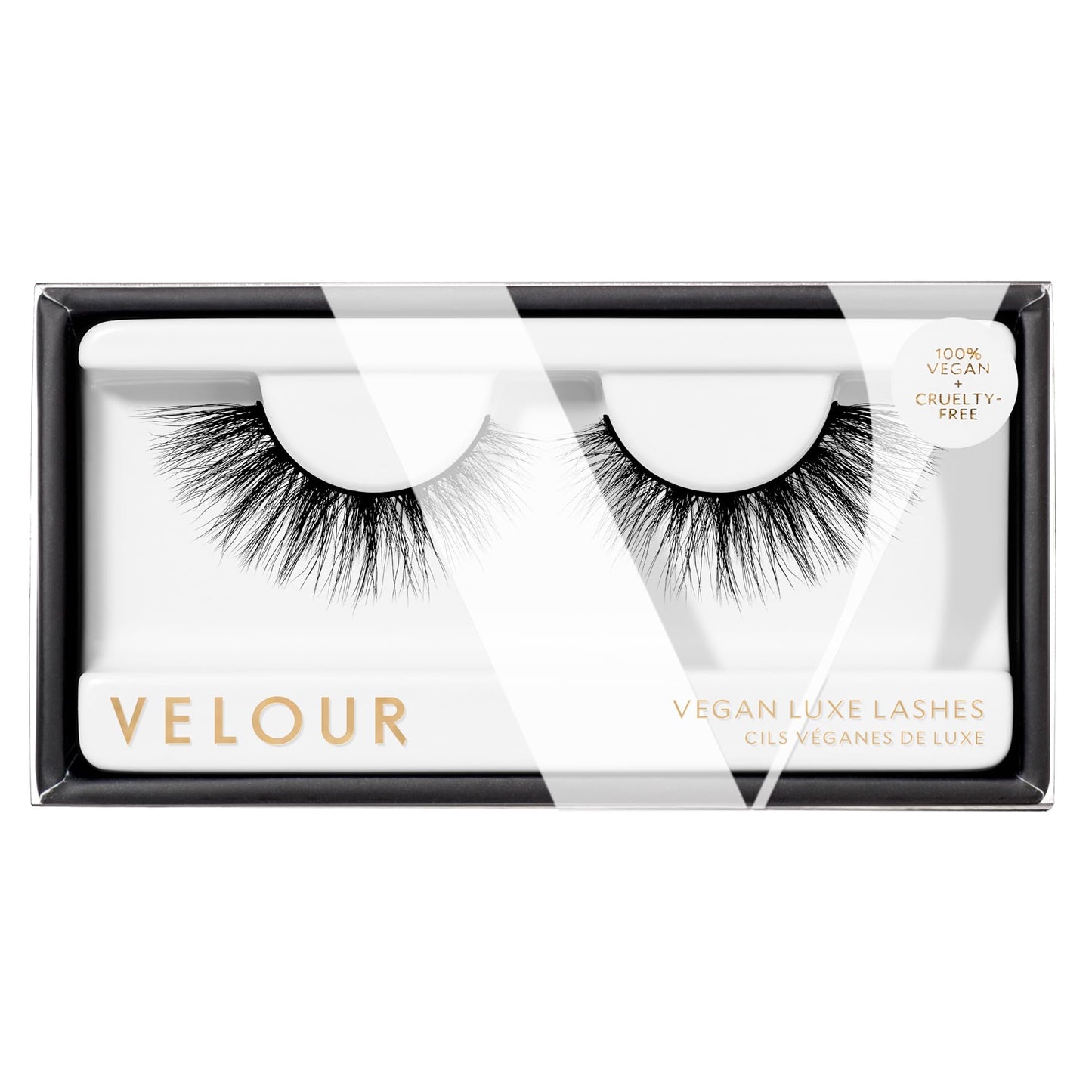 Velour Vegan Luxe Eyelashes, Luxurious Natural False Lashes, Lightweight, Reusable, Handmade Fake Lash Extensions, Wear up to 25 Times, 100% Vegan Mink, Soft and Comfortable, All Eye Shapes