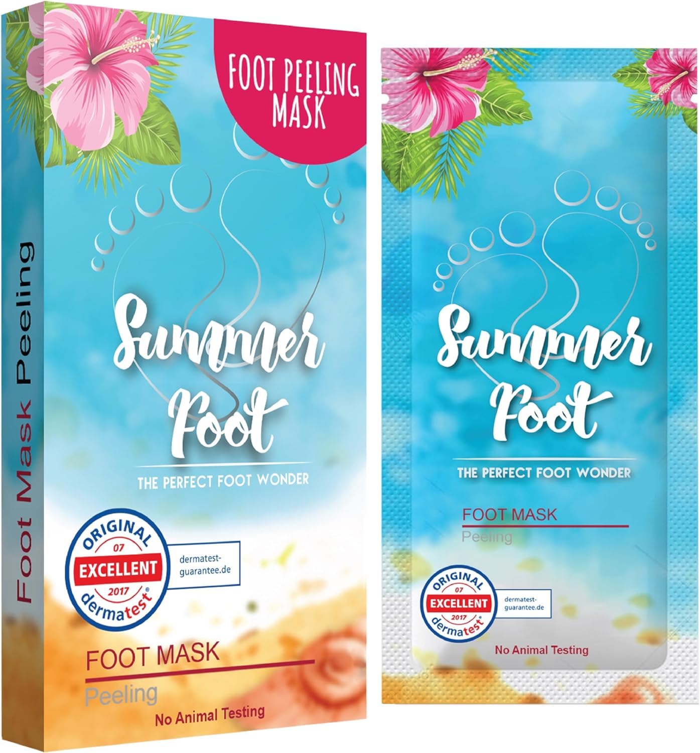 Summer Foot Peeling Mask That Removes Dead Skin - Dermatologically Tested Callus Remover for Dry Cracked Feet - Exfoliating Foot Peel Mask for Baby Soft Feet - Cucumber & Urea Extracts