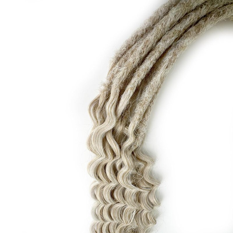 Curly Dreadlock Extensions - Boho Style Double Ended Synthetic Dreads | 26 Inches, 10 Strands, Soft (T17/56)
