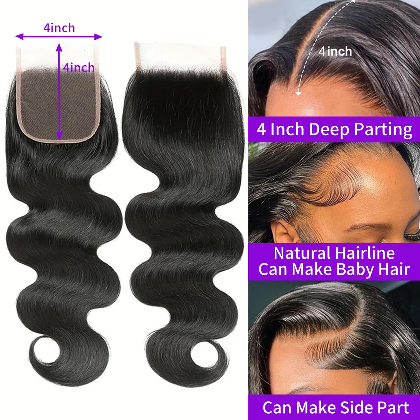 Water Wave Human Hair Bundles 18 Inch 12A Deep Curly Bundles Human Hair 100% Unprocessed Wet and Wavy Bundles Human Hair Extensions Natural Black