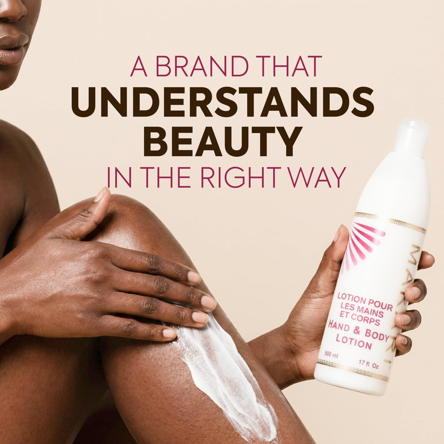 Makari Voile de Corps Hand & Body Lotion (17 fl oz) | Lightweight Moisturizing Lotion with Hyaluronic Acid & Caffeine | Smooth, Soft Feel | Fast-Absorbing, Non-Greasy Formula for Daily Use