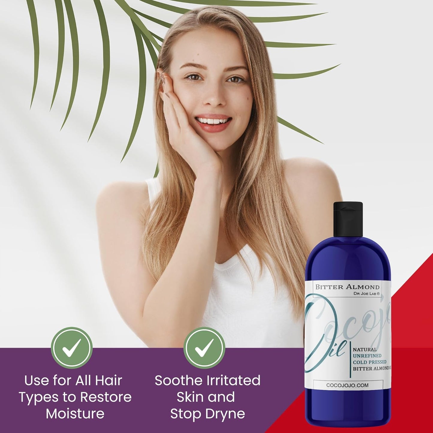 Pure Bitter Almond Oil - Unrefined Cold Pressed 32 oz | All-Natural for Hair, Face, Skin & Nails